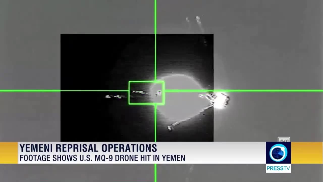 Yemen showing its air defenses successfully downing a US MQ-9 Reaper drone