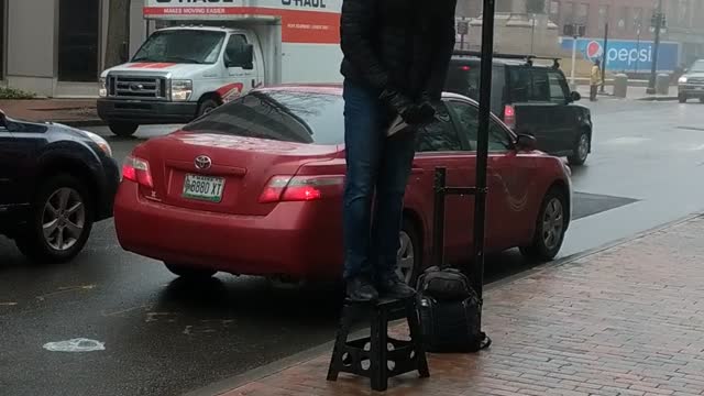 Chike Preaching in Portland, ME