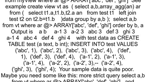 PostgreSQL Intersection within a table