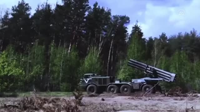 Russian forces launch multiple rocket system