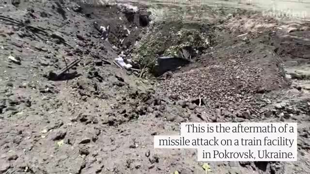 Ukraine_ drone footage shows aftermath of missile attack on railway line in Done