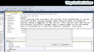 Prevent Saving Changes That Require The Table To Be Re-Created