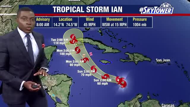 Tropical Storm Ian to intensify as it tracks toward Florida,tempestade em direção a florida Eua