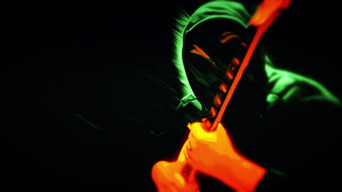 Alien Finds Electric Guitar