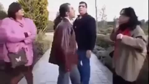 Excellent fight with two husbands ,Funny fights