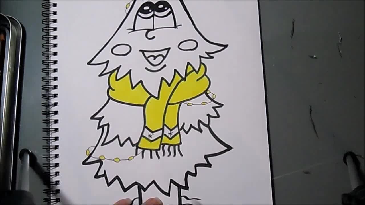 Speed Drawing: Cute Christmas Tree