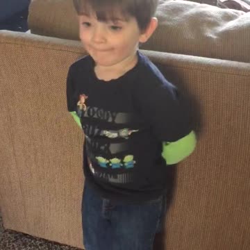 Tot Boy Bowls Eggs Across Kitchen Floor, Breaks A Few