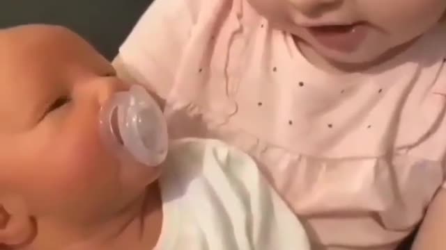 Caring and cute baby