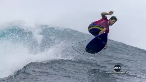 Viral photo of Olympic surfer’s midair celebration