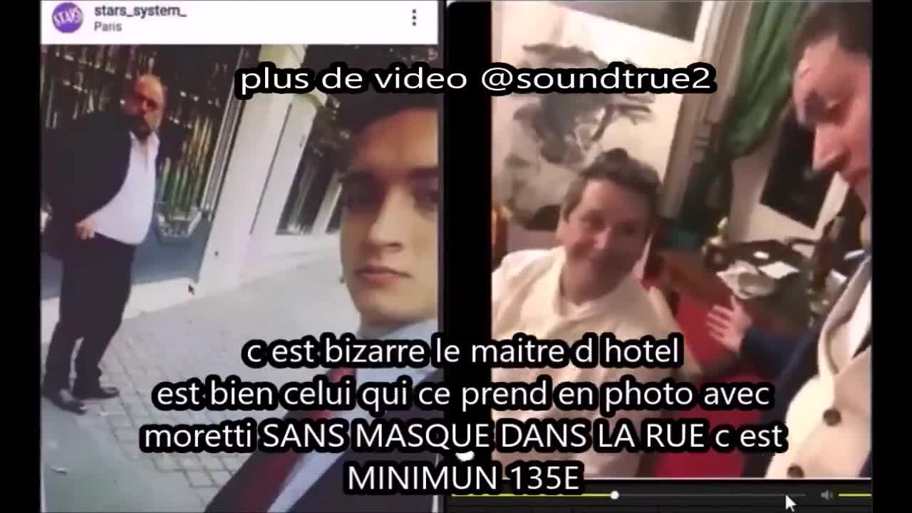 ️SCANDAL MORETTI - ️avec le maitre d’hôtel du resto clandestin!!!️ - sans masque ds la rue