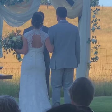 Amy’s entrance to marry Nick and beginning of wedding ceremony