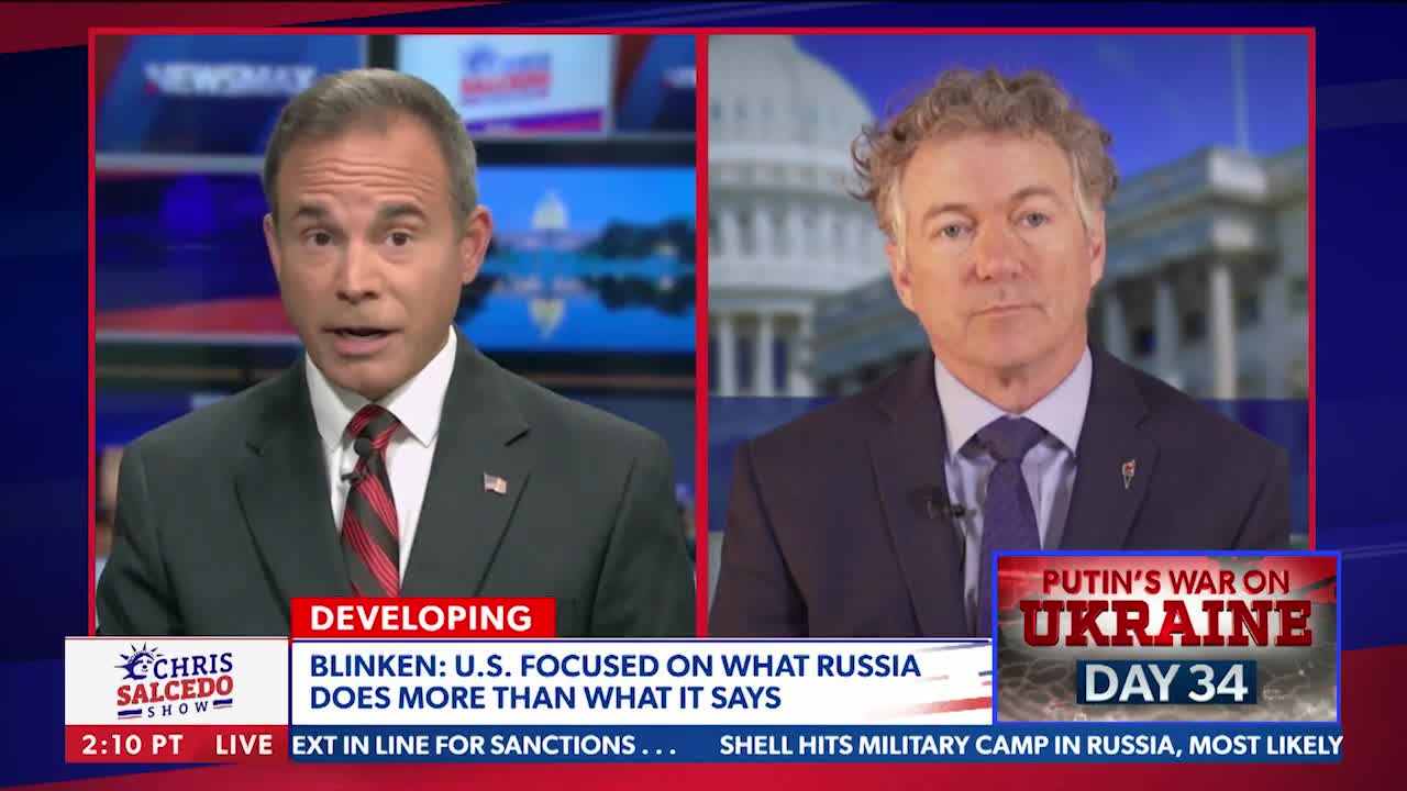 Dr. Rand Paul Joins the Chris Salcedo Show on Newsmax - March 29, 2022