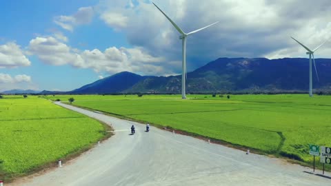 Wind power field as a painting