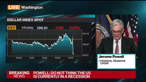 Fed chair says he does NOT think the US is in a recession.