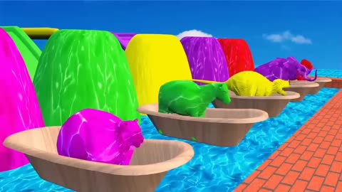 Animals crossing fountain #rumble #youtube #cartoon