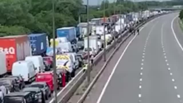 British drivers protesting against high fuel prices