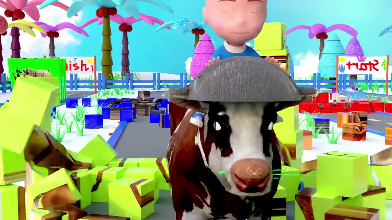 Learn Wild Animals and Fruits with Funny Baby Style PC Games _ Pretend Play Cart