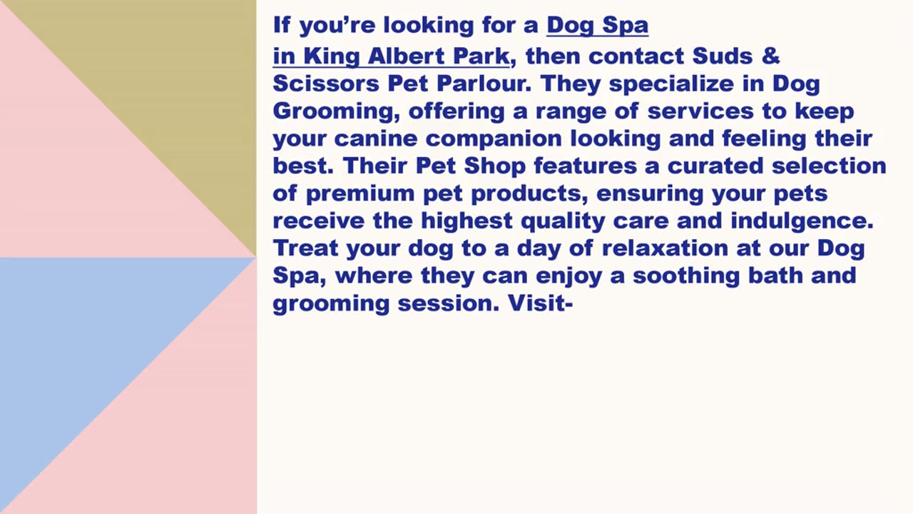 Best Dog Spa in King Albert Park