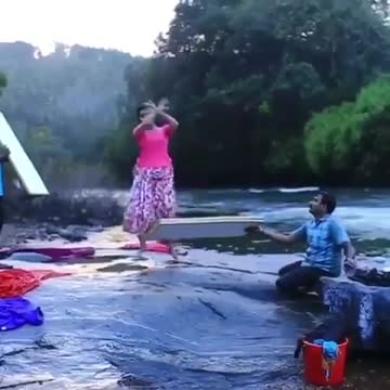 Run away while it is raining heavily