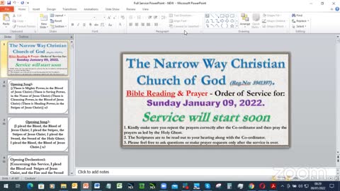 The Narrow Way Christian Church of God - Sunday Service - 09/01/22