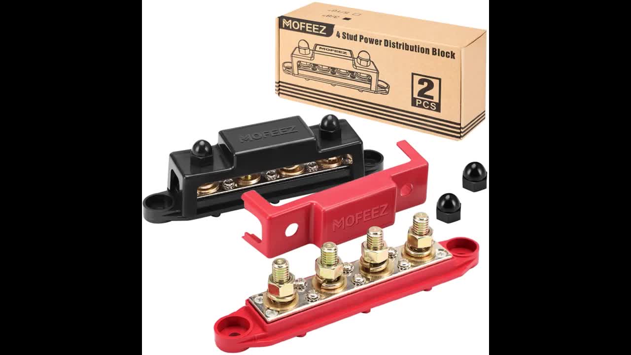 Review: Mofeez Power Distribution Block Bus Bar, 4 x 38" Posts, 6 x #8 Screws Terminals, Max 4...