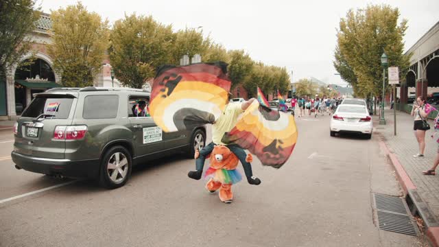 Man In Costume Performing In A Parade