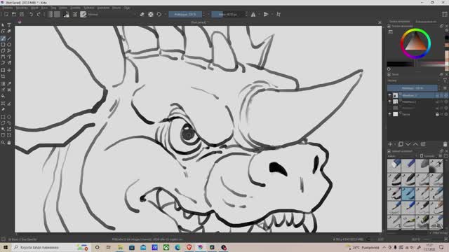 Quick Baragon bust sketch