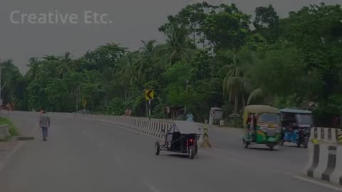 Home made solar car on road 1080p