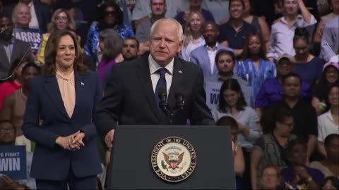 Tim Walz gives first speech as nominee for vice president at Kamala Harris rally in Philadelphia