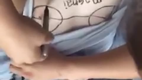 Nsfw guys draw random things on sleeping friend including circles and wheels around his chest