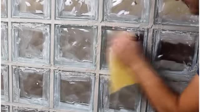 Check this bathroom renovation with glass blocks