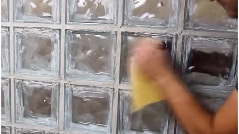 Check this bathroom renovation with glass blocks