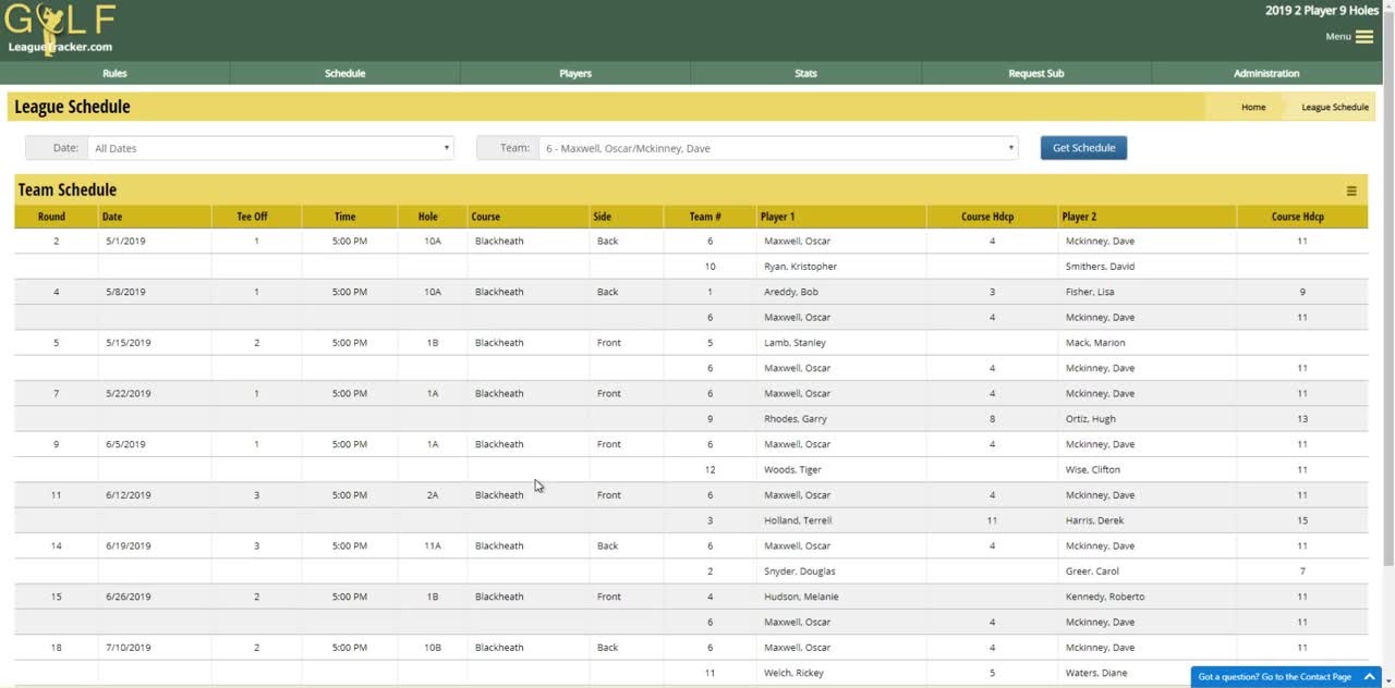 Advanced Scheduling - Scheduling Split Tee Times