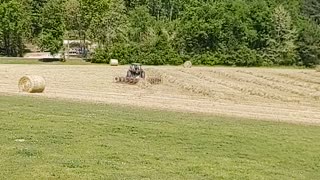 Getting ready to bale the hay.