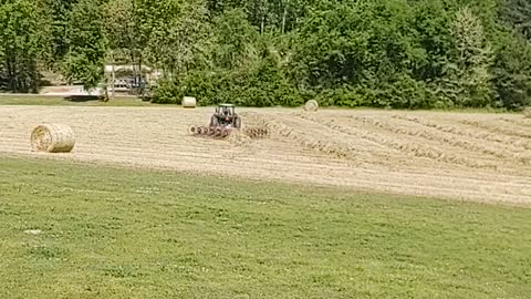 Getting ready to bale the hay.