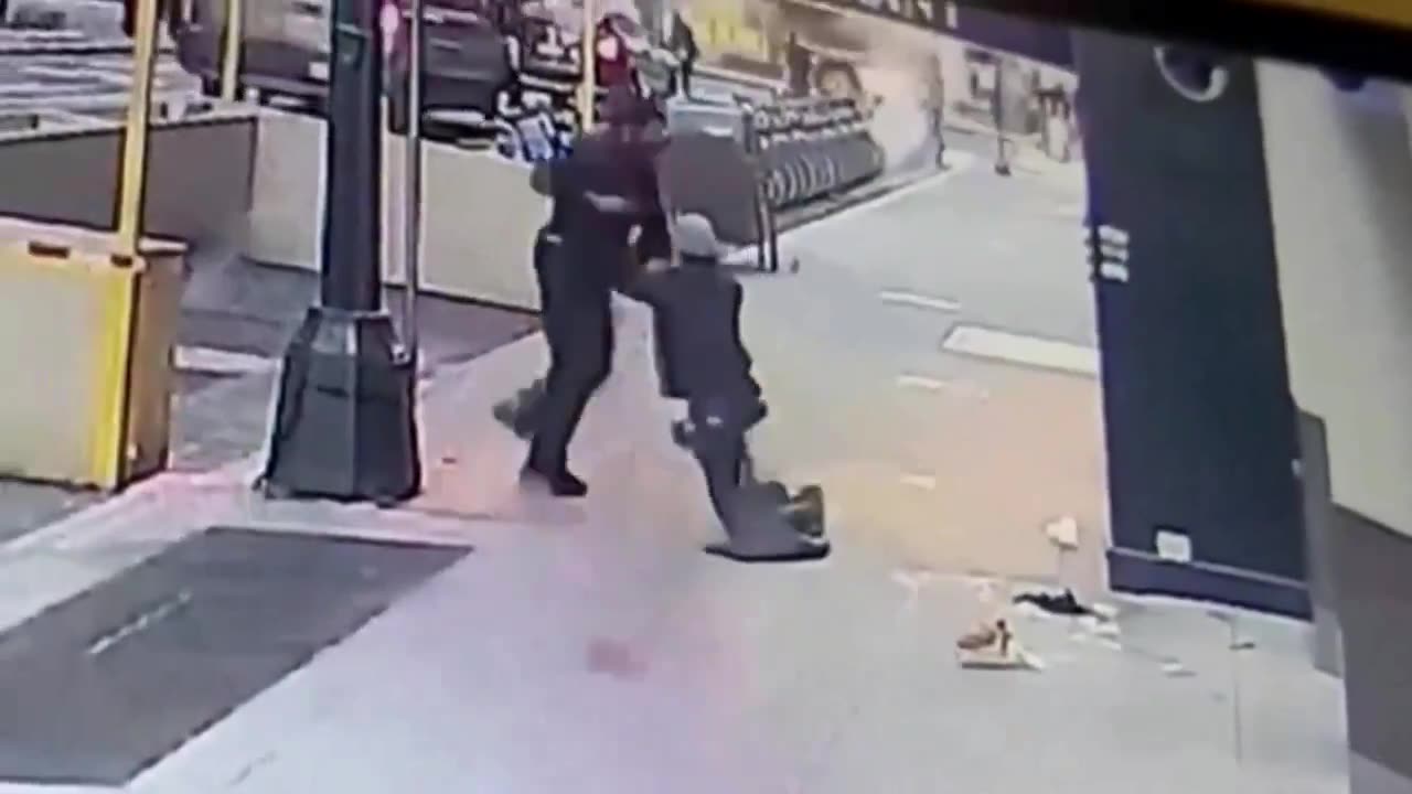 NYC: White man gives his coat to a 'homeless' black man, who robs and beats him.