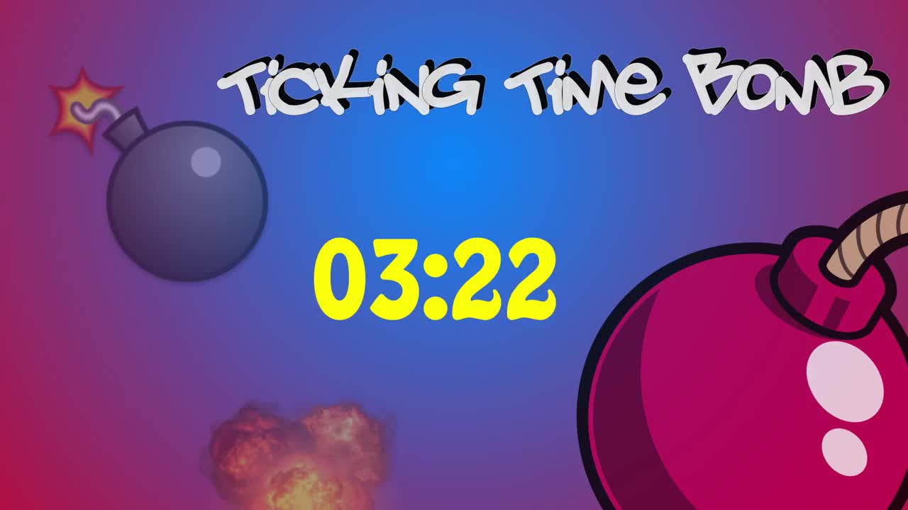 4 Minute Timer and Stopwatch with Fun Background Music and Explosion - Ticking Time Bomb