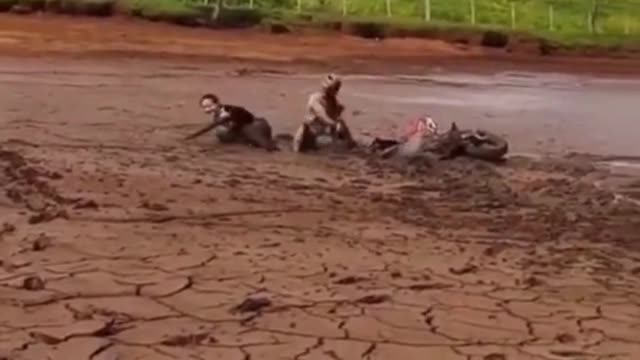 Funny motorcycle tumble