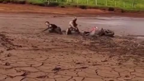 Funny motorcycle tumble