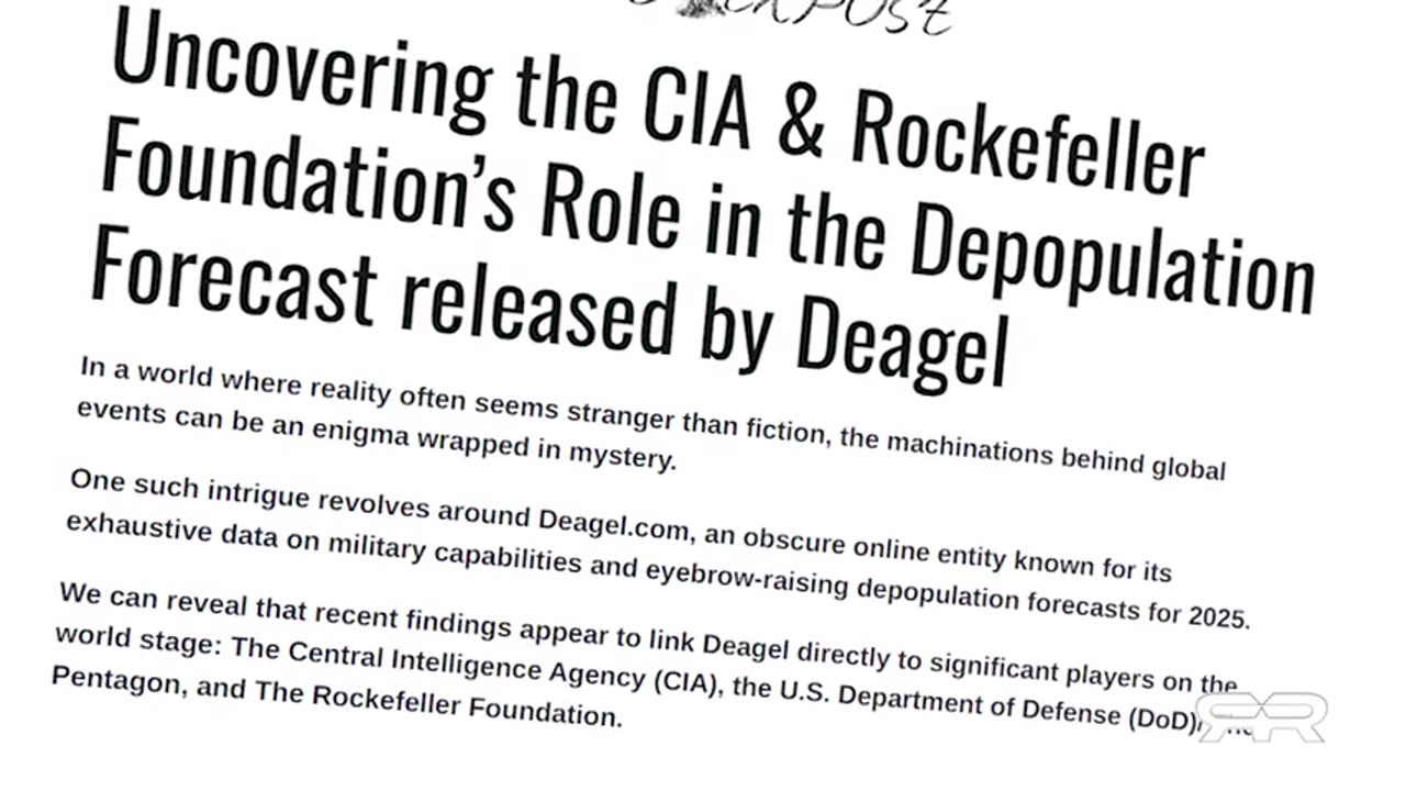 Rockefeller CIA Connections to Deagel Depopulation Forecast