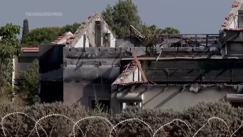 Buildings on both sides of Israel-Gaza border bear marks of 9 months of war.mp4