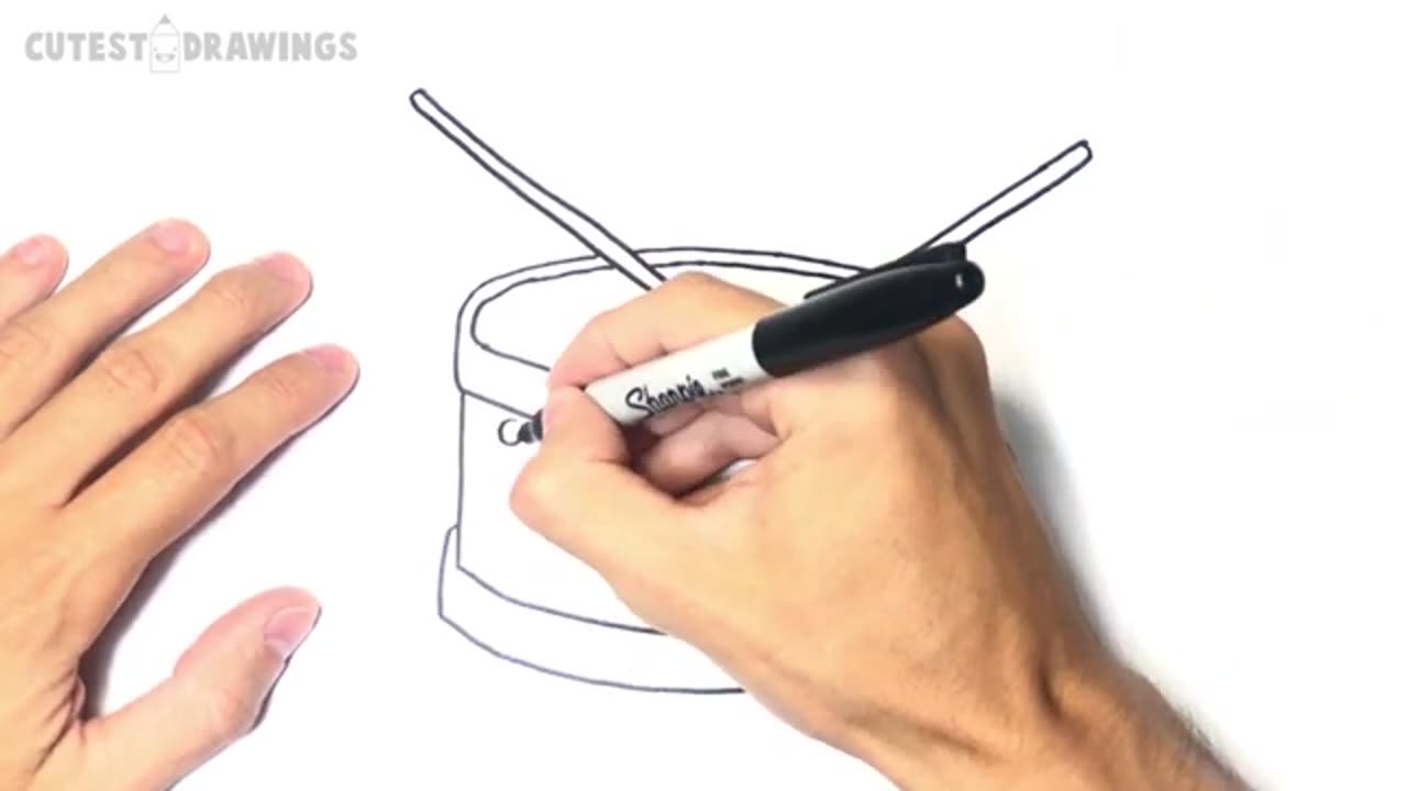 How to draw a Drum Step by Step - Drum Drawing Lesson