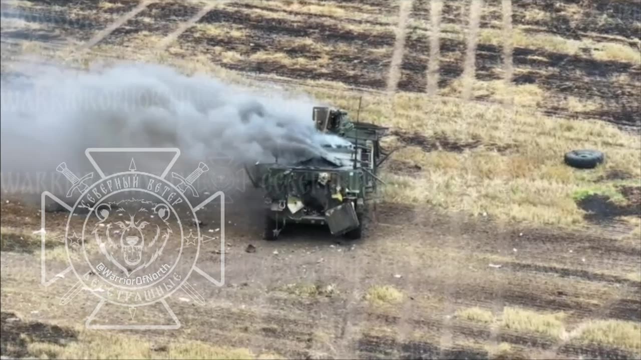 Ukrainian Stryker Burns on the Steppes of Kursk Region