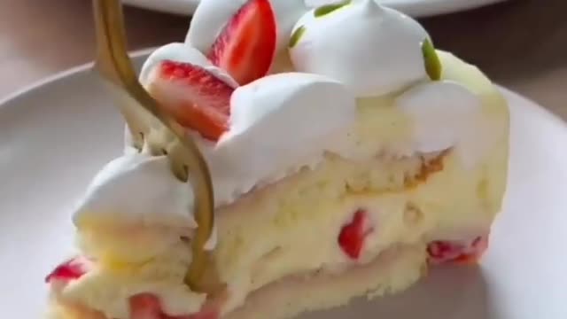 A delicious strawberry cake