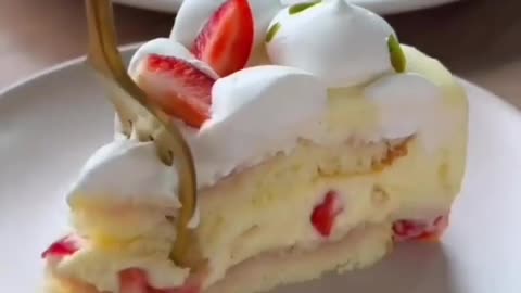 A delicious strawberry cake