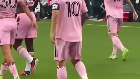 Messi celebration after his first goal (short video)
