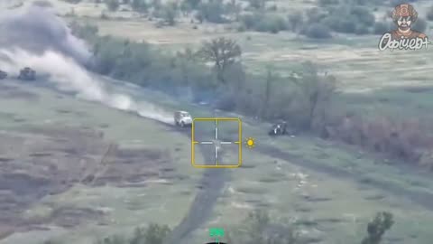 A group of Ukrainian armored personnel carriers "MaxPro" evacuates military