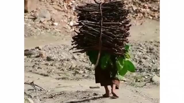 What a burden on this woman's shoulders