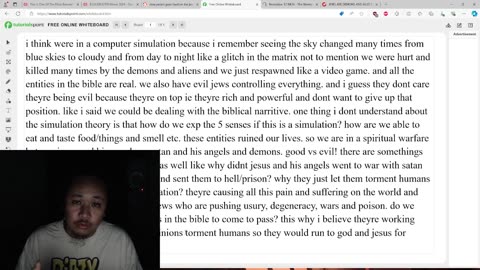 talking about the bible, personal exp and simulation theory