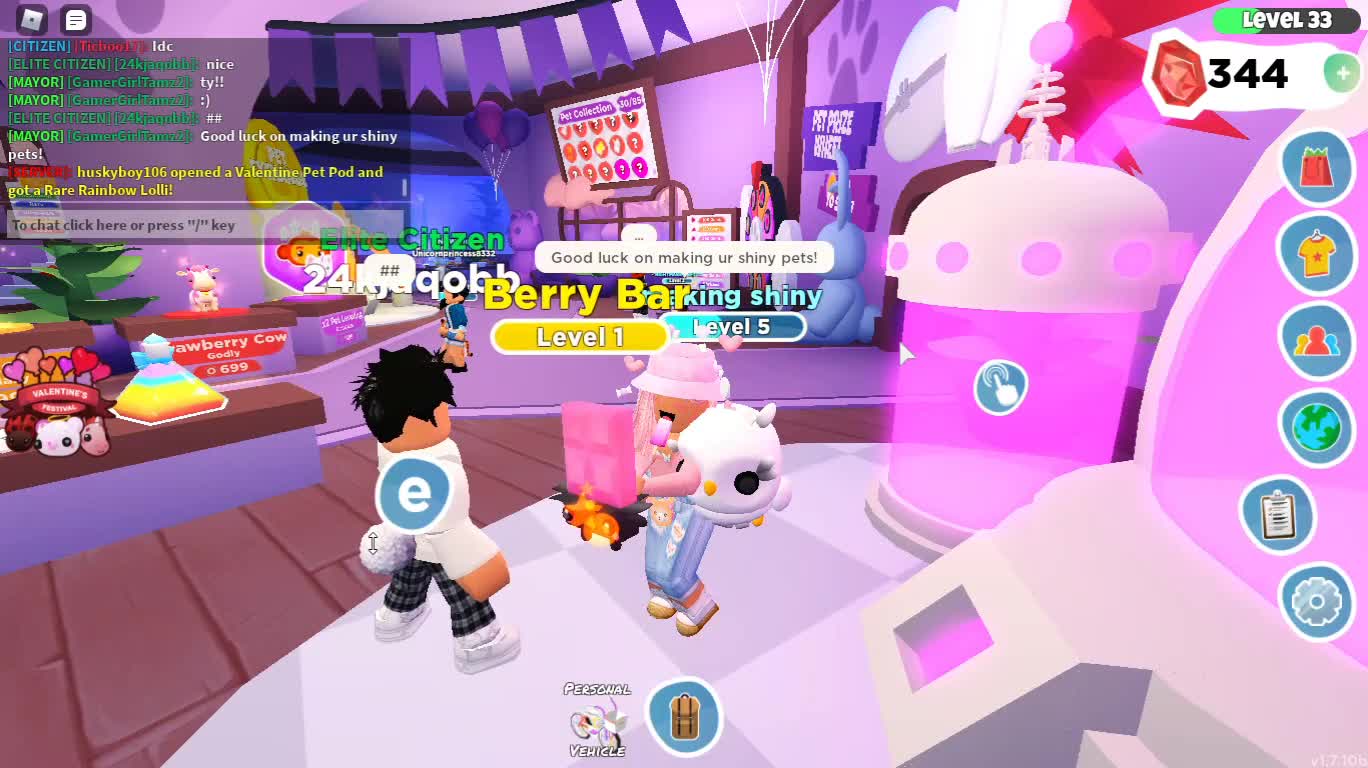 MAKING MY PET SHINY IN ROBLOX OVERLOOK BAY VALENTINE FESTIVAL